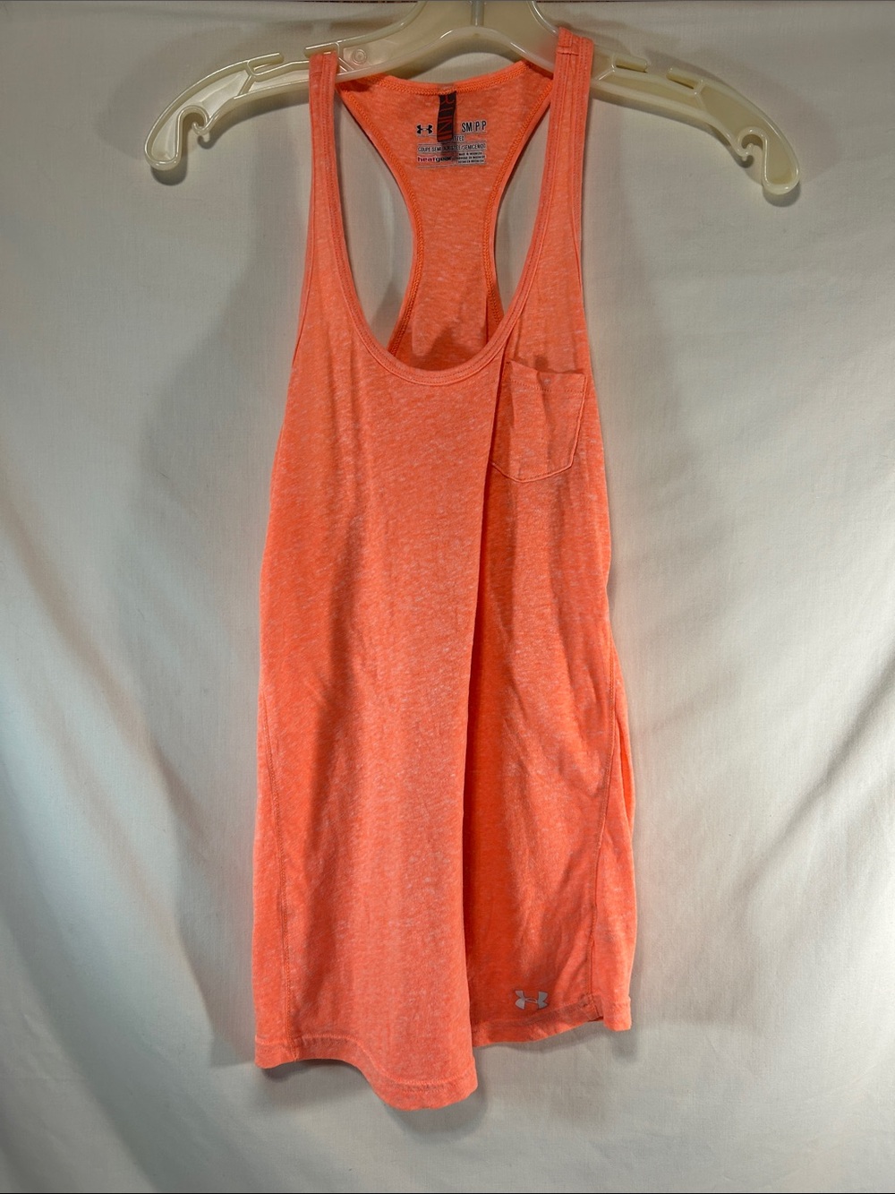 Under Armour Neon Coral Racerback Tank with Pocket